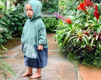 Children&#39;s poncho surf poncho poncho surf terry towel hoodie surf cape bathrobe bath poncho
