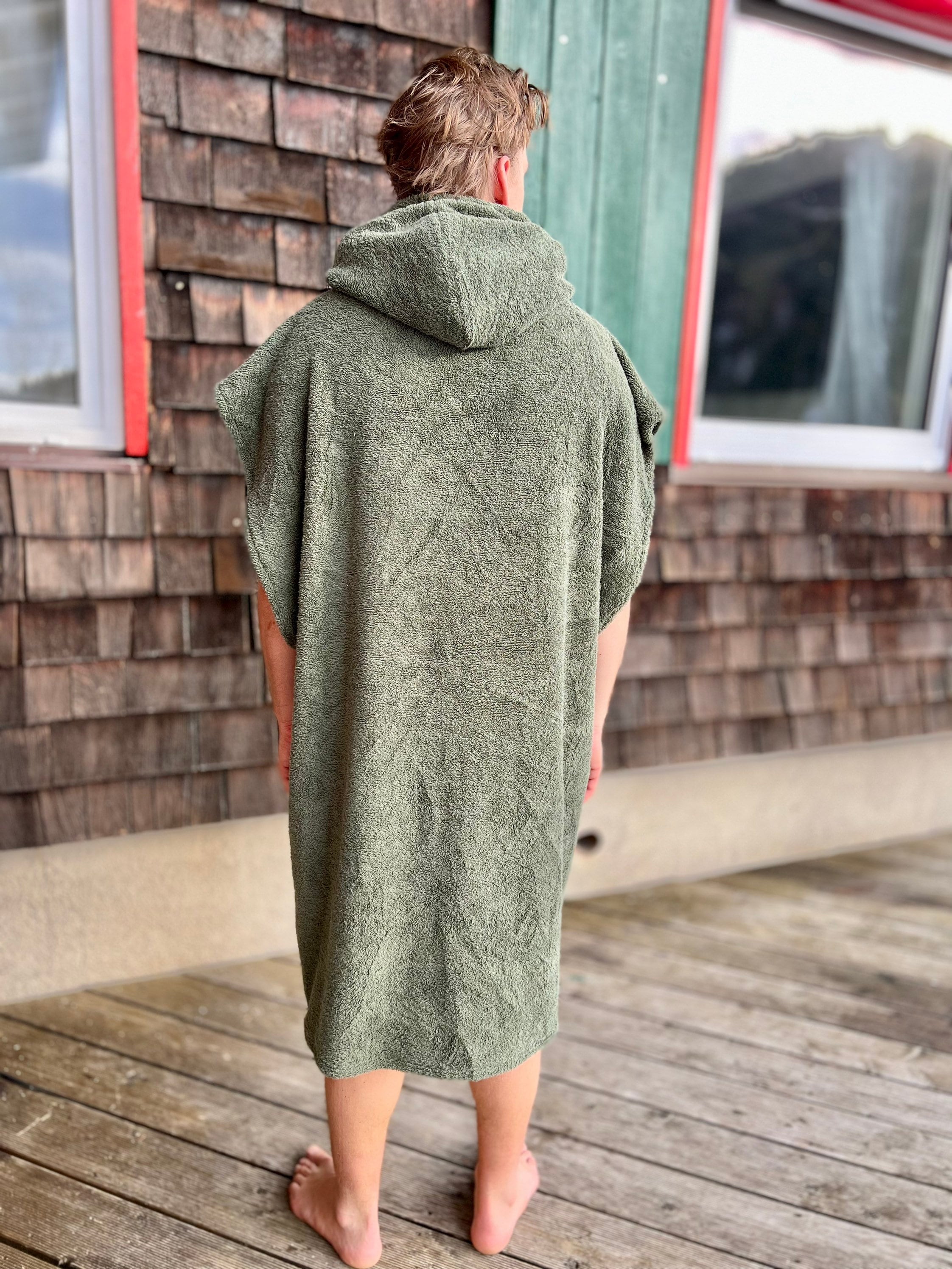 Poncho Asciugamano Con Cappuccio Open Road Goods Per Adulti - Grigio/Nero - In Cotone Turco, Leggero, Per Surf E Piscina - 2