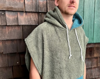 FANSU Poncho Surf Asciugamano con Cappuccio, Uomo & Donna Stampa Microfibra Spogliatoio Asciugamano Poncho Adatto per Il Surf, Il Nuoto, Le Immersioni (Barca a Vela,80x145cm