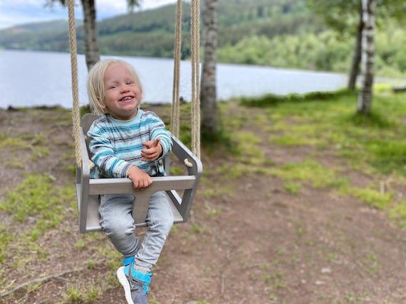Children's Swing Made of Wood for Outdoor Use and the Garden. Toddler Swing  Wooden Swing Garden Swing Baby Swing 