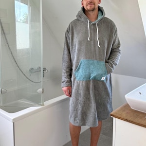 long sleeve towel dress with hood XINXIAOO Flannel Long Sleeve Robe With Hood And Zipper Couples' Sleepwear For Autumn And Winter Thick Robe Towel Bathrobes for Women Long Dressing