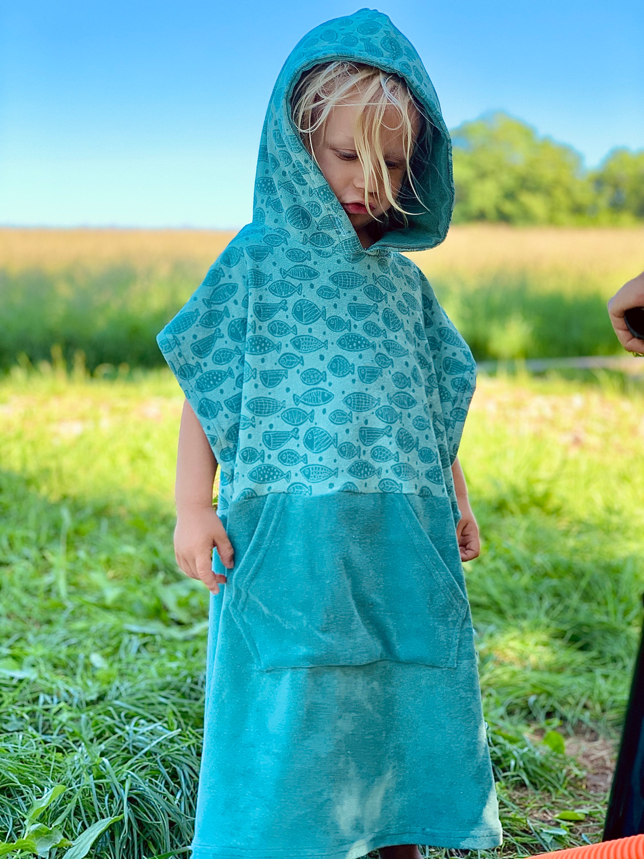 Kinderponcho Surfponcho Poncho Surf Frottee Handtuch Hoodie Etsy