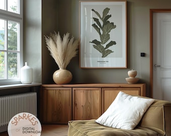Druck | Ficus Lyrata Zimmerpflanze Digitaldruck | Druckbare Wandkunst | Sofortdownload | Handgemachte Kunst | Wohndekor