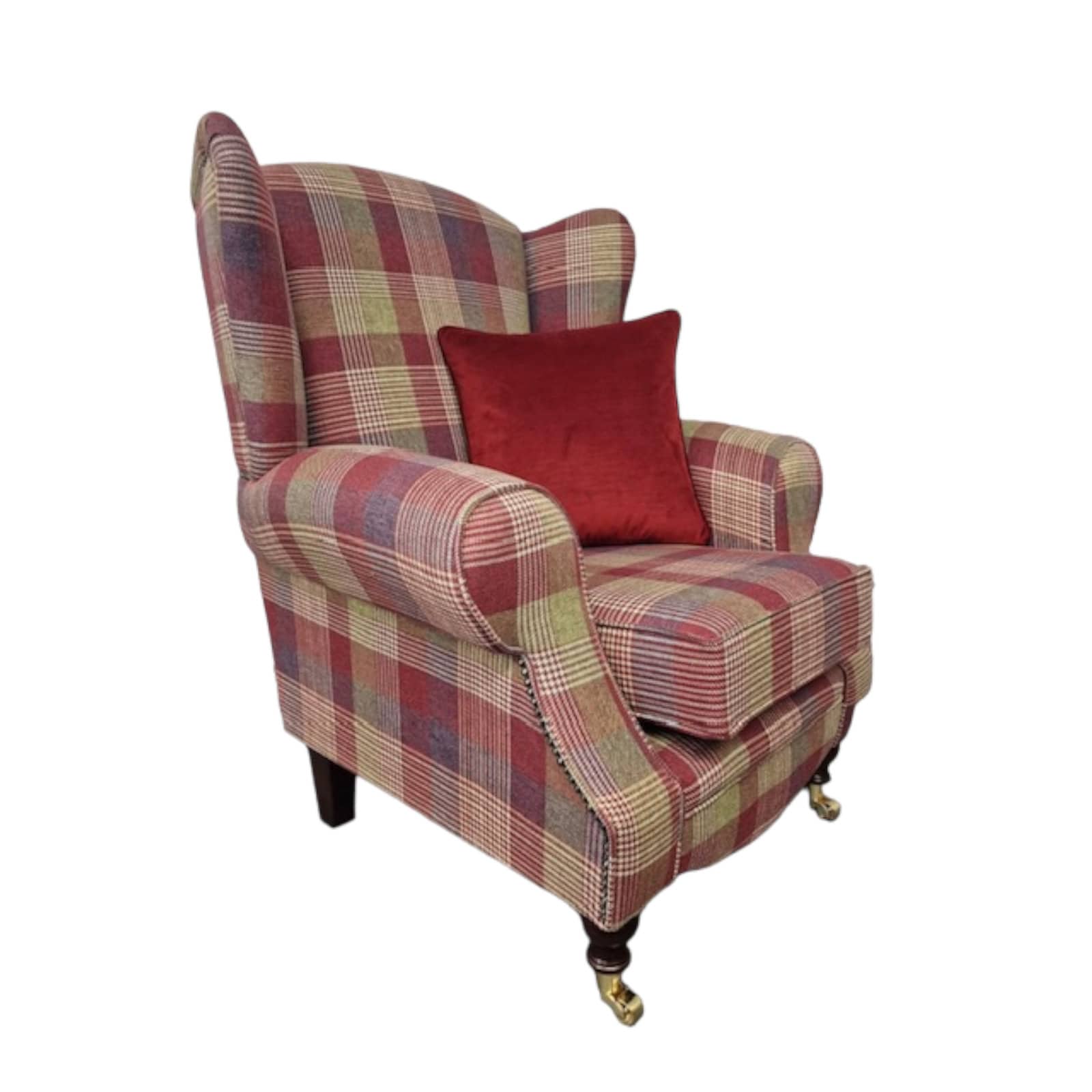Red Check Recliner Chair Red Tartan Recliner Chair UK