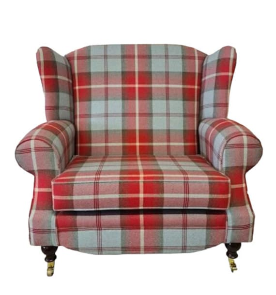 Queen Anne Wing Back Cottage Fireside Chair Extra Wide Seating