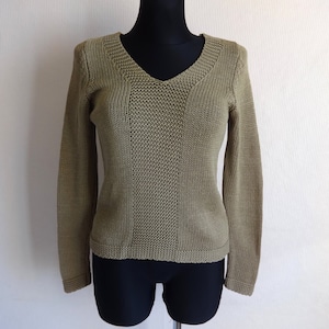 Marimekko gestrickte braun V Hals Pullover Damen Marimekko Pullover gestrickte Kleidung Langarm jeden Pullover Neutral Farbe Größe S