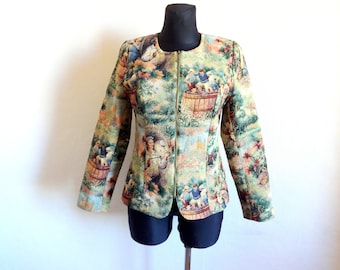 Vintage 90s KRISS Jacket Gobelin Tapestry Fabric Jacket Vintage 90s KRISS Jacket Gobelin Tapestry Fabric Jacket
