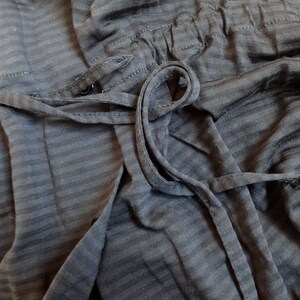 Marimekko Black Striped Drawstring Waist Top Long Top Marimekko Clothing Women's Vintage Top Buttons Closure Black Women's Marimekko Top image 9