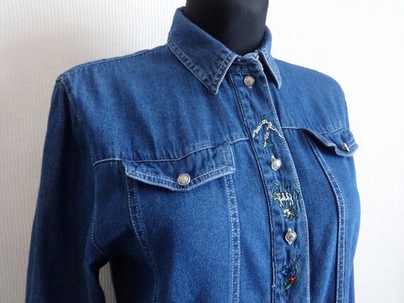 Denim hotsell look shirt