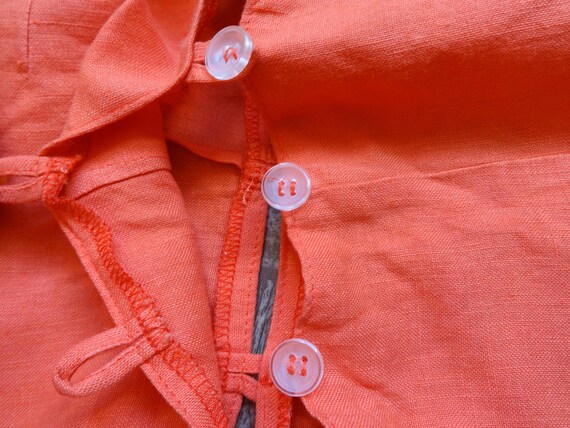 Vintage TUZZI Salmon Pink Linen Shirt Vintage Wom… - image 4