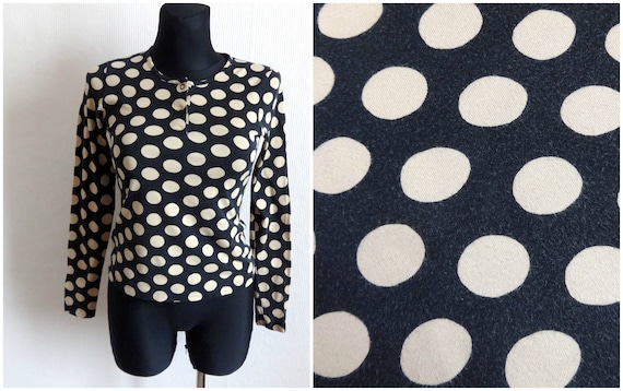 Marimekko Black Light Brown Large Dots Top Cotton Jersey Mika Piirainen Designs Dotted Top Vintage Women s Top Marimekko Clothing XS S Etsy UK