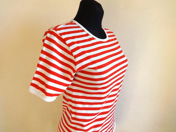 Marimekko Women's  Red & White Striped T- Shirt C… - image 2