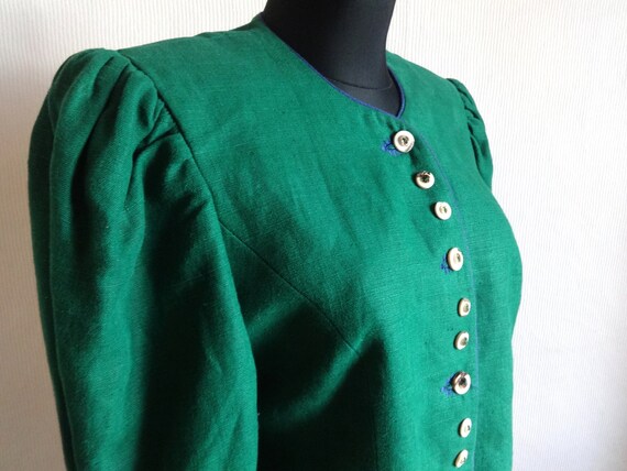 Vintage Sportalm Austrian Linen Green Blazer Wome… - image 3