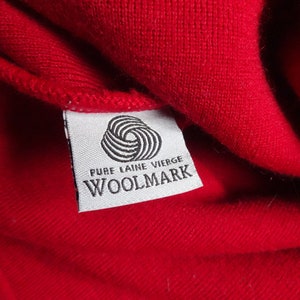 Busnel Vintage French Vest Red Women's Wool Vest Warm Vest Buttons Closure Metallic Buttons Front Pockets Vest Made in France Size 40 image 8