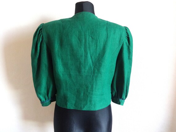 Vintage Sportalm Austrian Linen Green Blazer Wome… - image 5