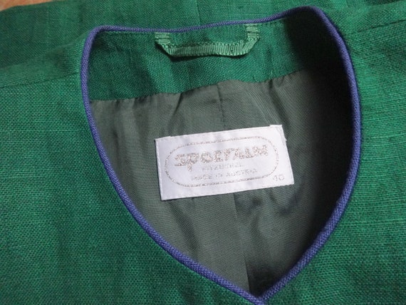 Vintage Sportalm Austrian Linen Green Blazer Wome… - image 8