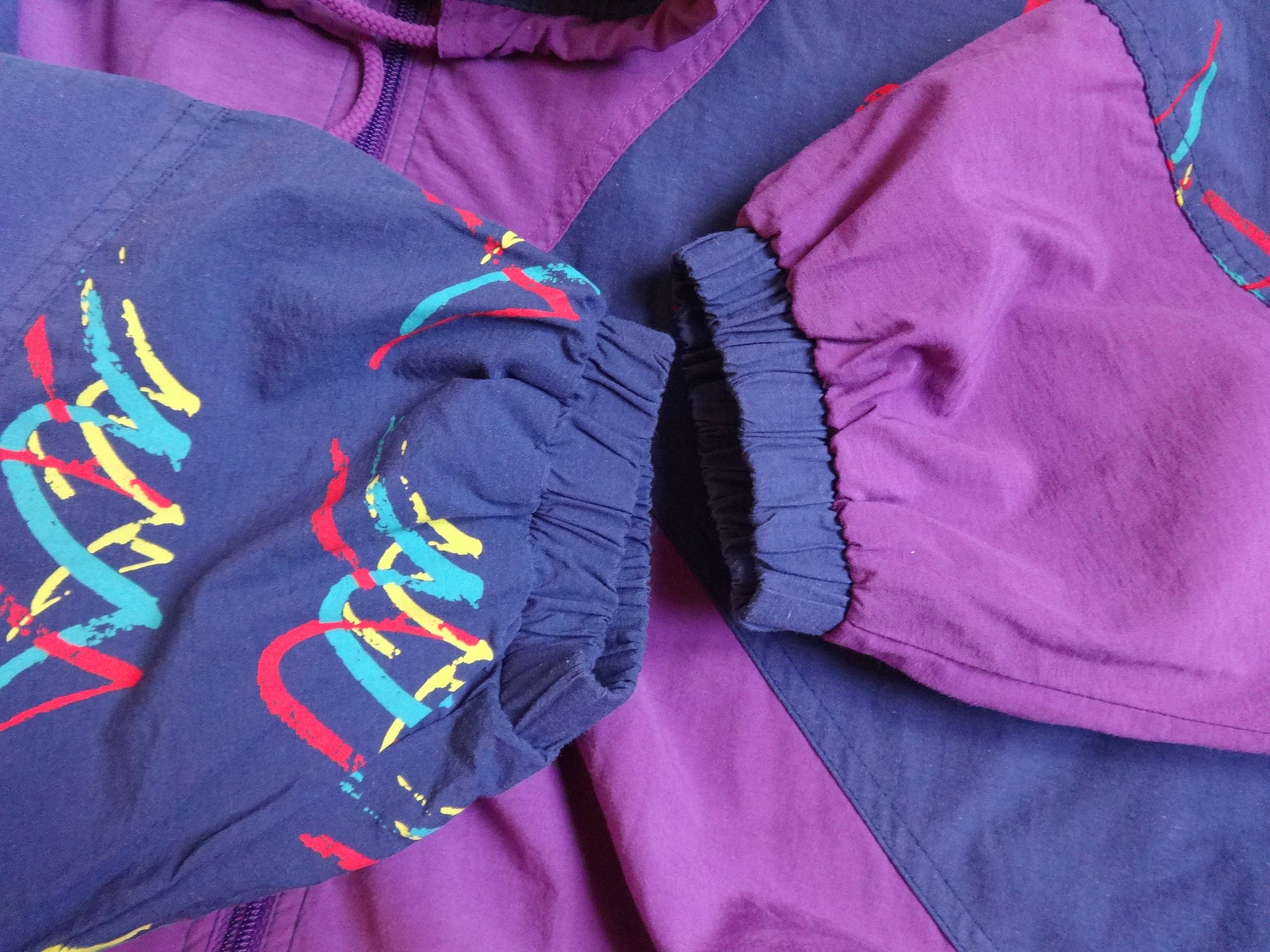 Vintage Windbreaker Sports Jacket Unisex Purple Zip up