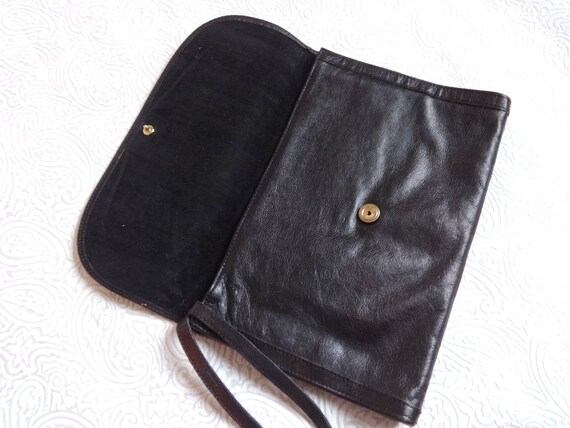 Vintage Finnish Genuine Leather Clutch Bag Envelo… - image 2