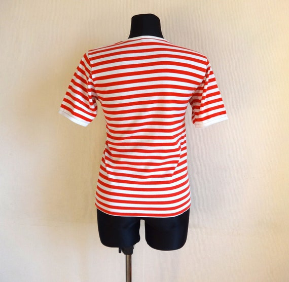 Marimekko Women's  Red & White Striped T- Shirt C… - image 5