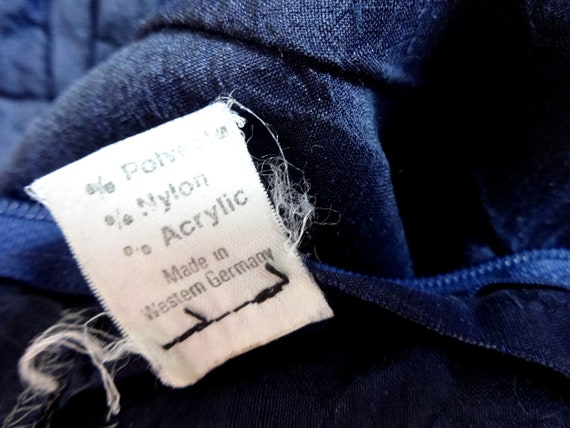 Vintage Dark Blue & Green Checkered Silk Mini Dre… - image 10