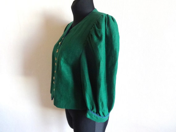 Vintage Sportalm Austrian Linen Green Blazer Wome… - image 4