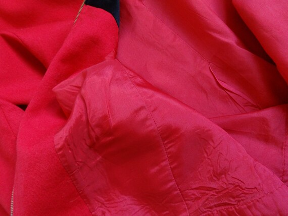 Vintage Red & Black Women's Blazer Velvet Collar … - image 6