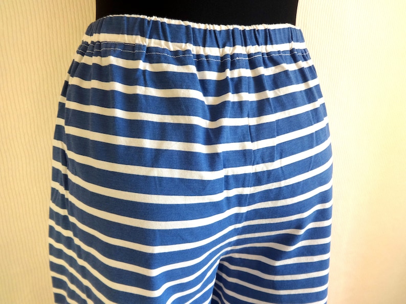 Vintage Striped Blue White Shorts Womens Shorts Nautical Cotton Shorts Hight Waist Fashion 80/'s 90/'s Funny Comfortable Shorts Size 42 44