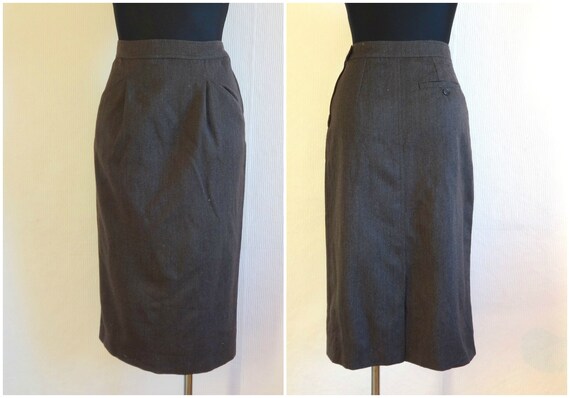 マックスマーラ ヴィンテージ ブラウン ウールスカート ストレート  