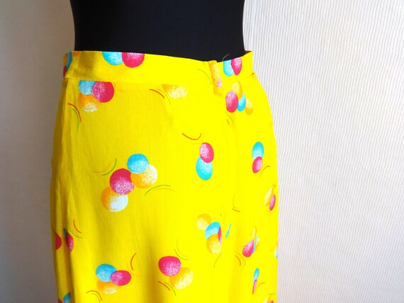 Vintage  90s Yellow Bubbles Skirt Midi Maxi Skirt… - image 2