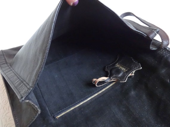 Vintage Finnish Genuine Leather Clutch Bag Envelo… - image 4