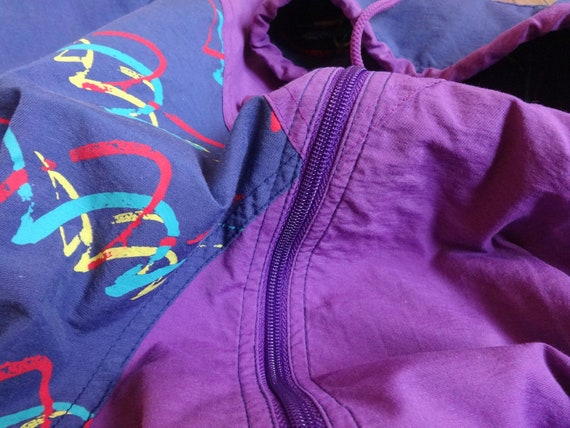 Vintage Windbreaker Sports Jacket Unisex Purple Zip up Vintage Windbreaker Sports Jacket Unisex Purple Zip up