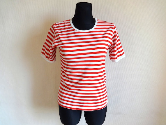 Marimekko Women's  Red & White Striped T- Shirt C… - image 1