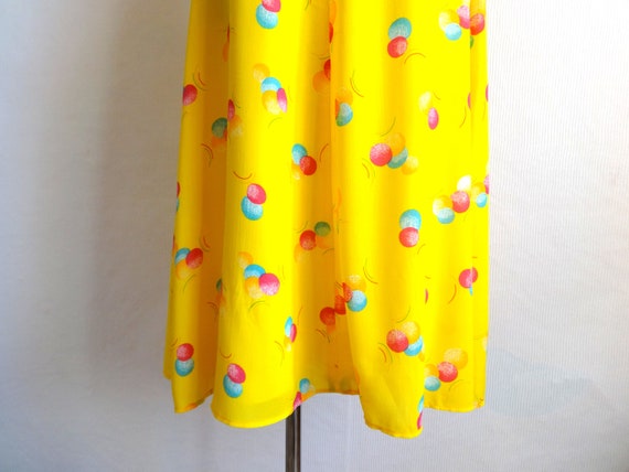 Vintage  90s Yellow Bubbles Skirt Midi Maxi Skirt… - image 3