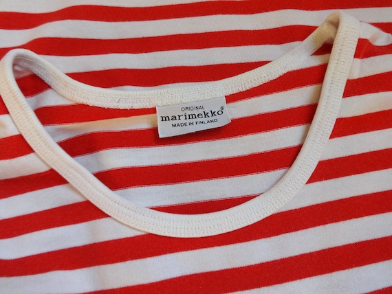 Marimekko Women's  Red & White Striped T- Shirt C… - image 7