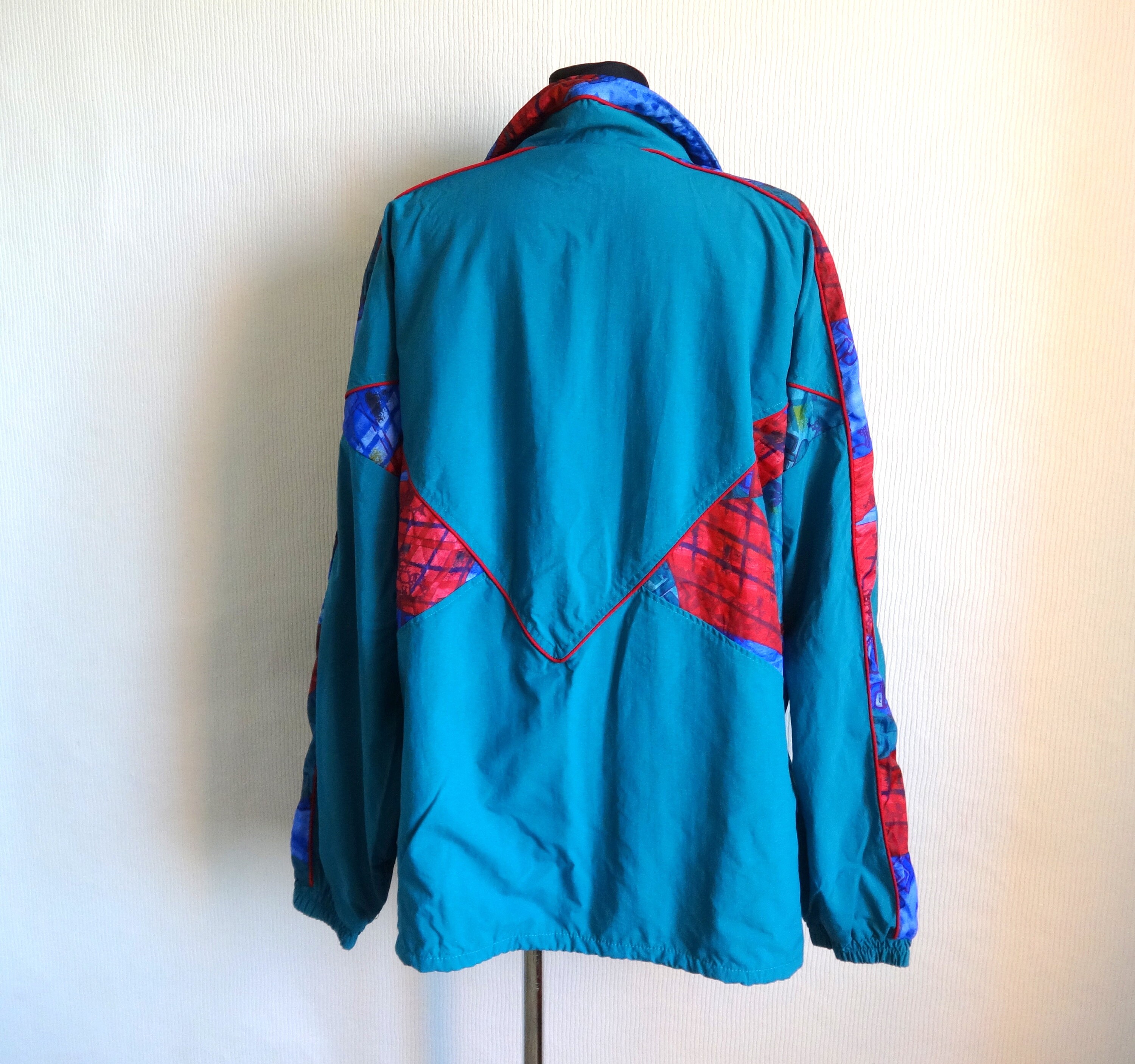 Vintage Windbreaker Sports Jacket Unisex Teal Zip up Jacket - Etsy