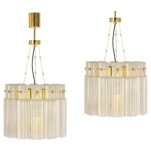 1 of 3 Large Limburg Glass Chandeliers, Germany, 1970s