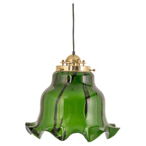 Green Glass Pendant Light by Peill Putzler, Germany, 1970