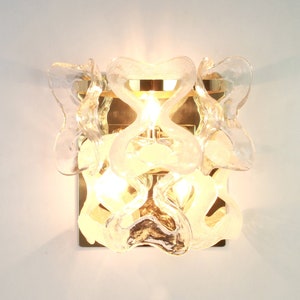 1 of 2 Large Murano Glass Wall Sconce by Kalmar Mod. Catena, Austria, 1960s