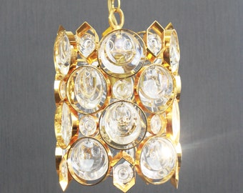 Palwa Pendant, Gilt Brass and Crystal Glass, Allemagne, années 1970