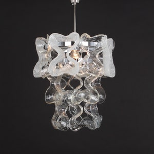Murano Glass Pendant light Chome Designed by Carlo Nason for Kalmar,Catena, Austria 1960s