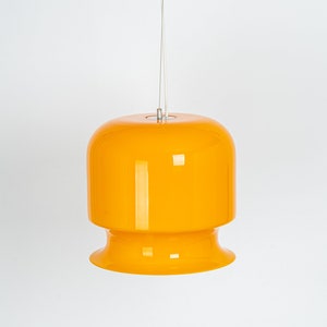 Wonderful Yellow Opal Glass Pendant Light, Peill & Putzler, Germany, 1970s