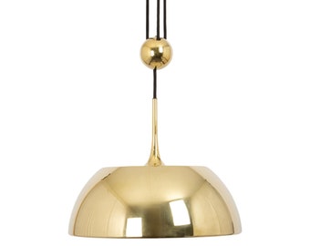 Adjustable Brass Counterweight Pendant Light by Florian Schulz, Germany