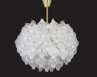 1 of 3 Stunning Large Tulipan Glass Chandelier by Kalmar, Austria, 1970s