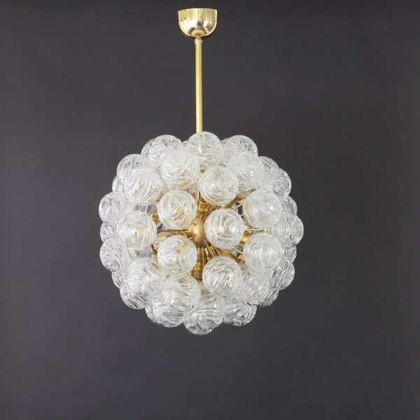 Rare Spectacular Sputnik Chandelier Glass Snow Balls by Doria, Germany, 1970s