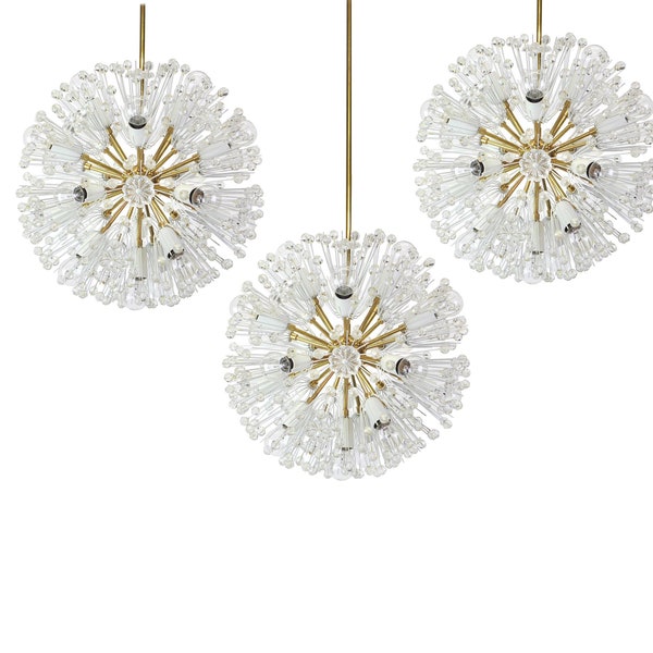 1 of 2 Starburst Brass Chandelier by Emil Stejnar, Austria, 1960s