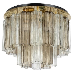 Tronchi Murano Glass Flush mount light Design Venini for Kalmar, Austria, 1960s