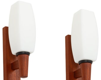 Pair of Teak Wall Lights by Kaiser, Germany 1960s