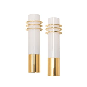 Pair of Opal Glass Sconces Designed by Limburg, Germany