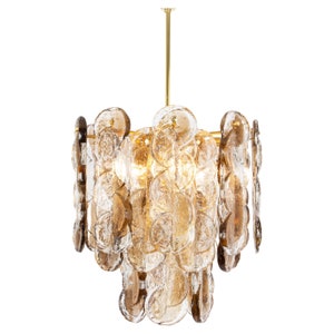 1 of 3 Large Murano Smoked Glass Citrus Chandelier by Kalmar, Austria, 1970s