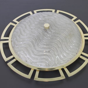 Large Brass Sputnik Stilnovo Style Flush Mount, 1970s
